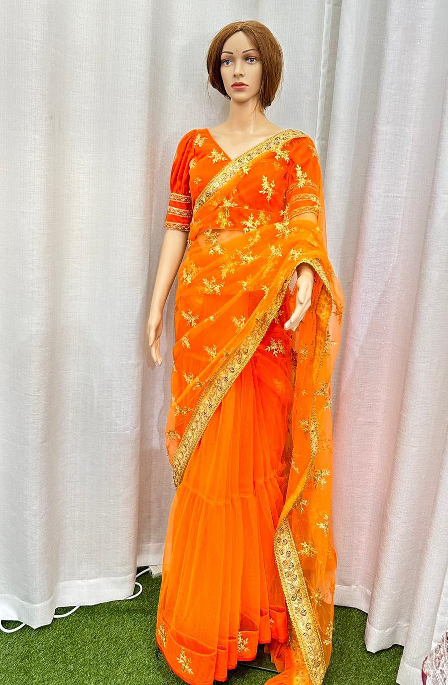 Designer Saree Set-Orange